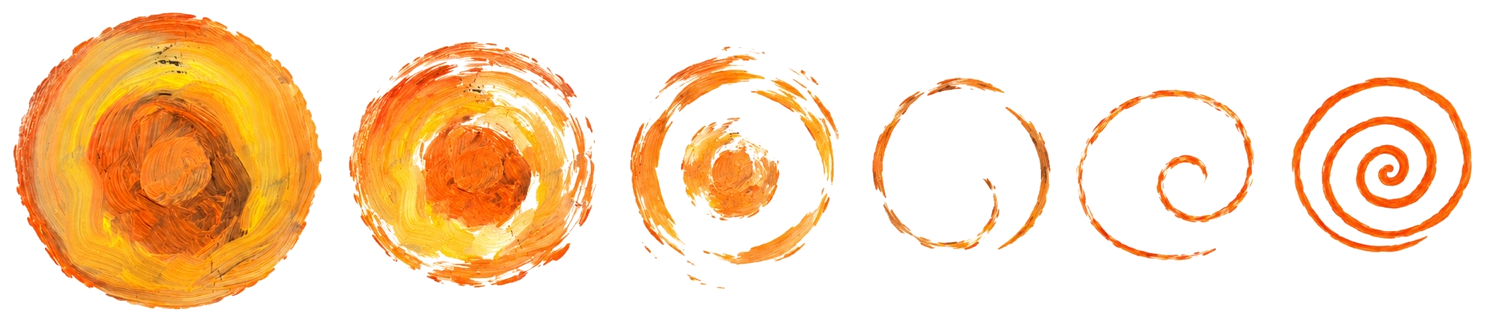 Sequência do Sol da Ana transformando-se em espiral